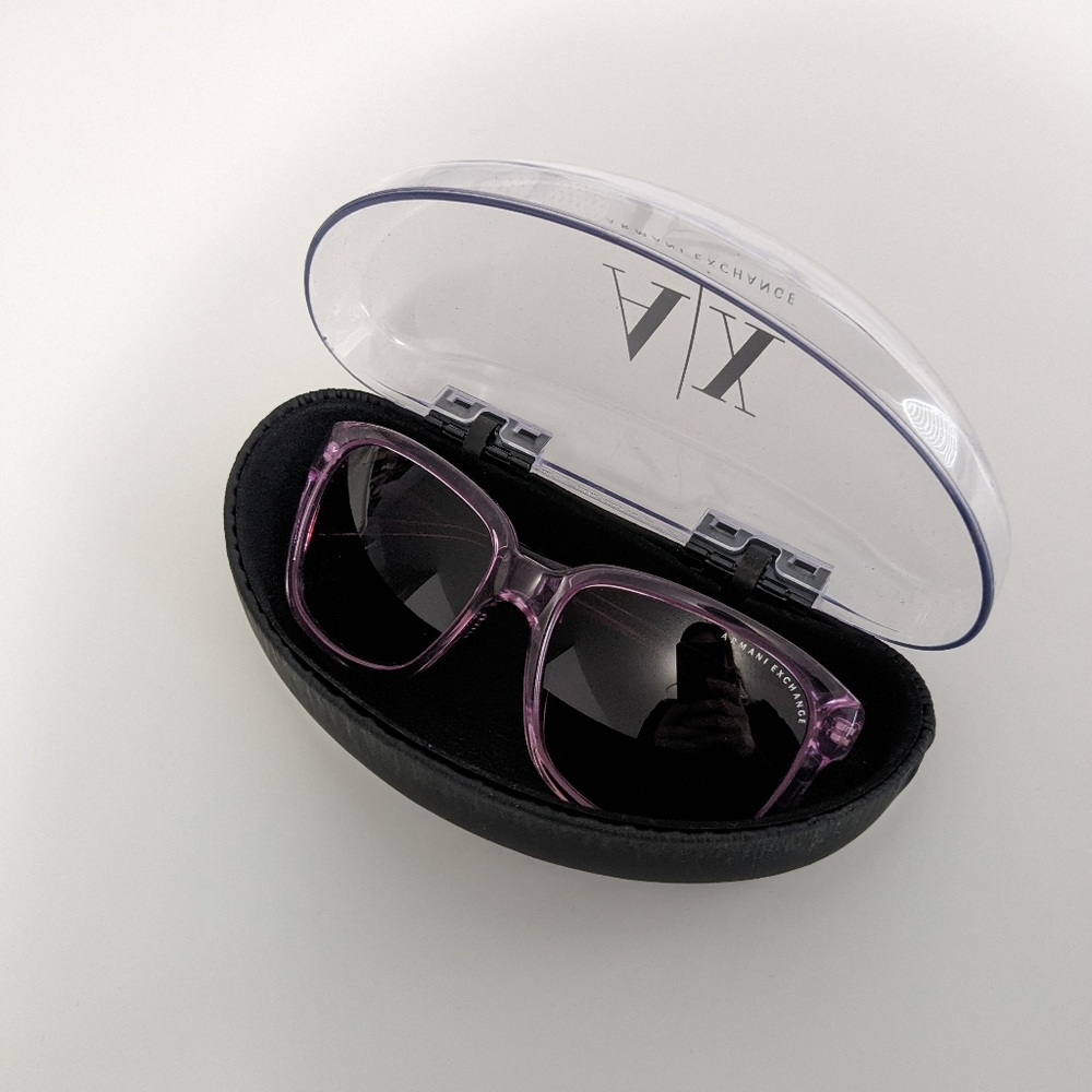 Armani Exchange sunglasses, OS, women's, clear pink/purple